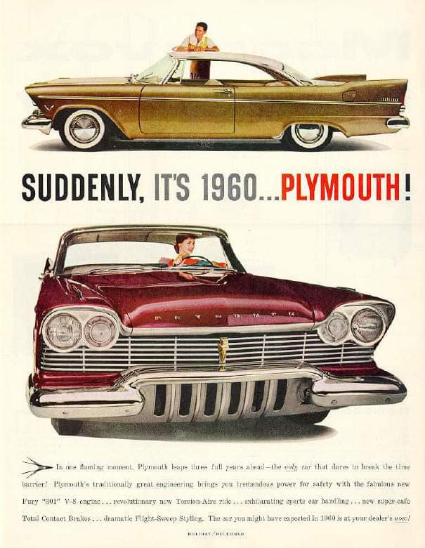 Plymouth 1957-8 omkromad framkofångare