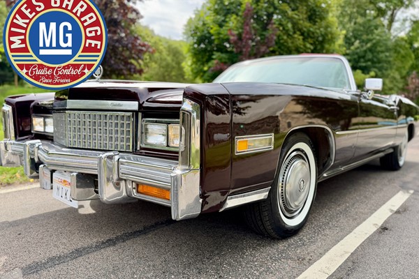 CADILLAC ELDORADO CONVERTIBLE ★ EXTRA VACKER I BLACKCURRANT METALLIC & RÖD SKINNINREDNING!
