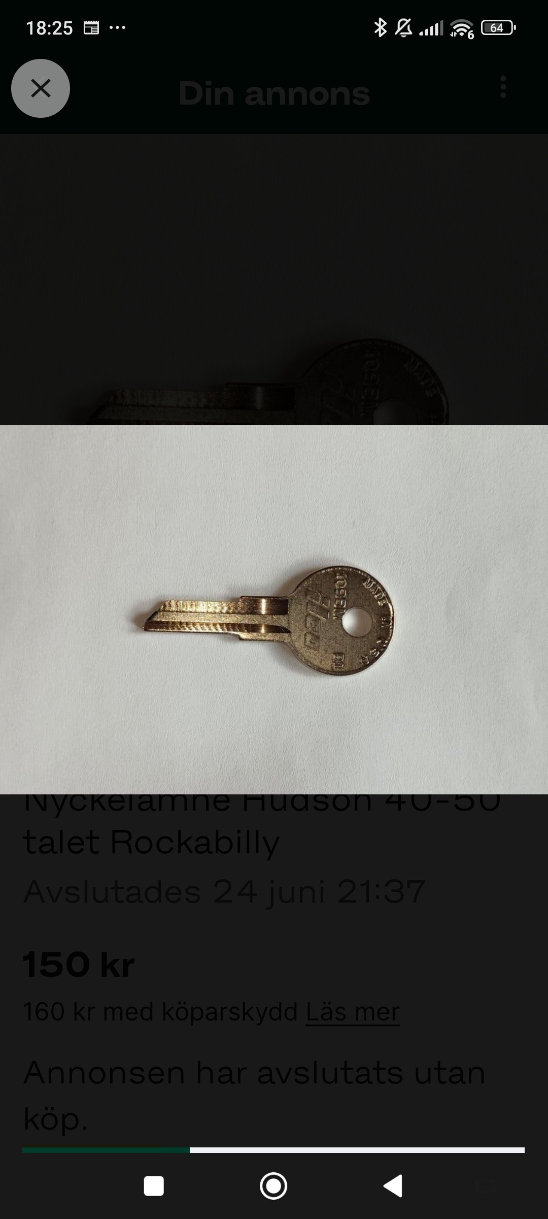 Hudson nyckelämne 40-50 tal