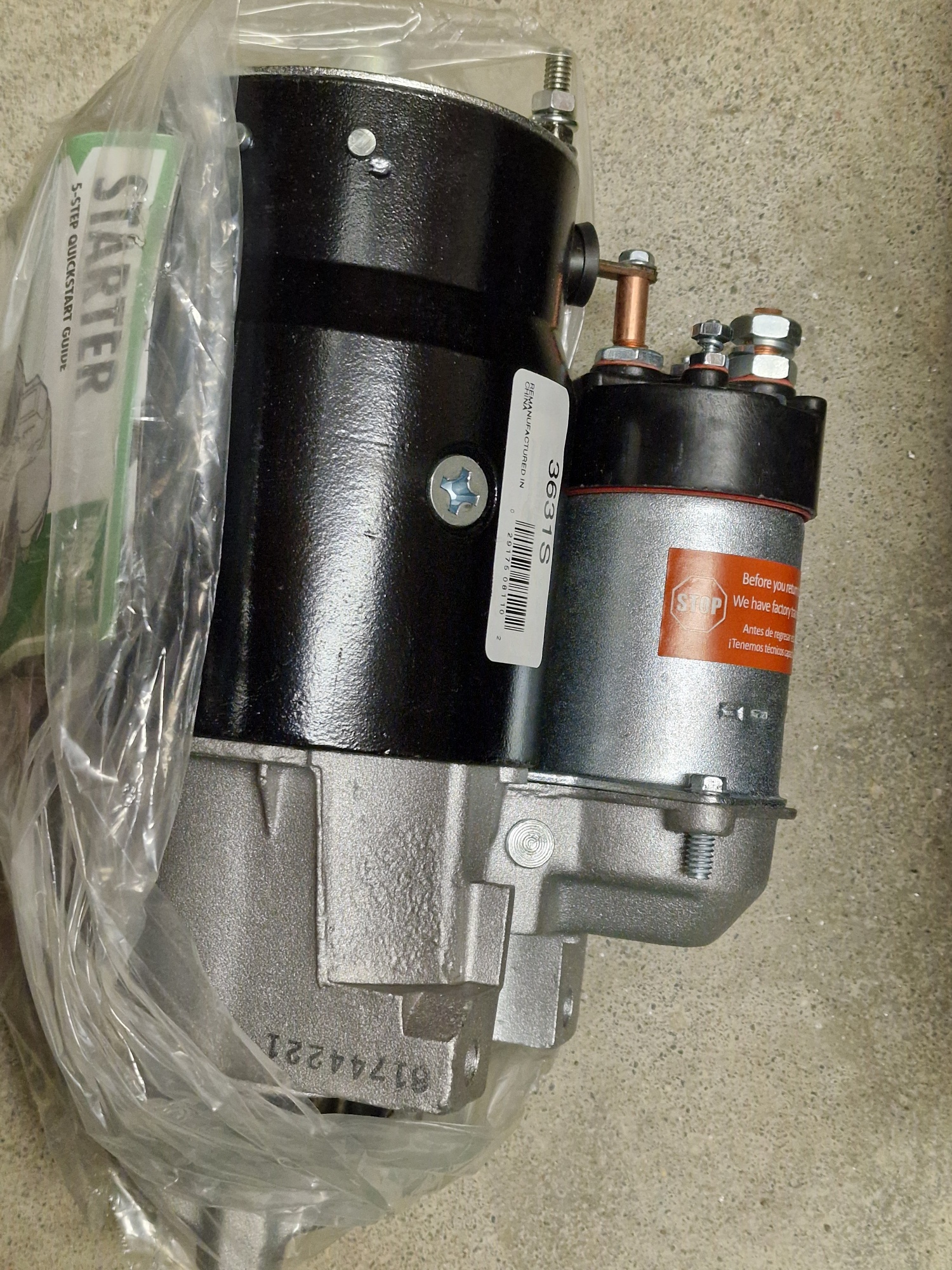 Startmotor, ny fabriks renoverad med solenoid till många GM bilar. Cadillac m.fl