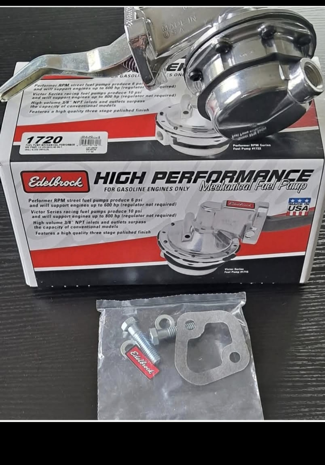 Ny BRÄNSLEPUMP  Edelbrock till smallblock Mopar
